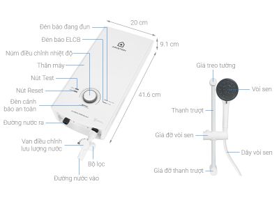 Máy nước nóng trực tiếp Ariston 4500W AURES PREMIUM 4.5