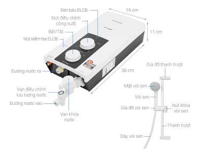 Máy nước nóng trực tiếp Panasonic 4500W DH-4RP1VW